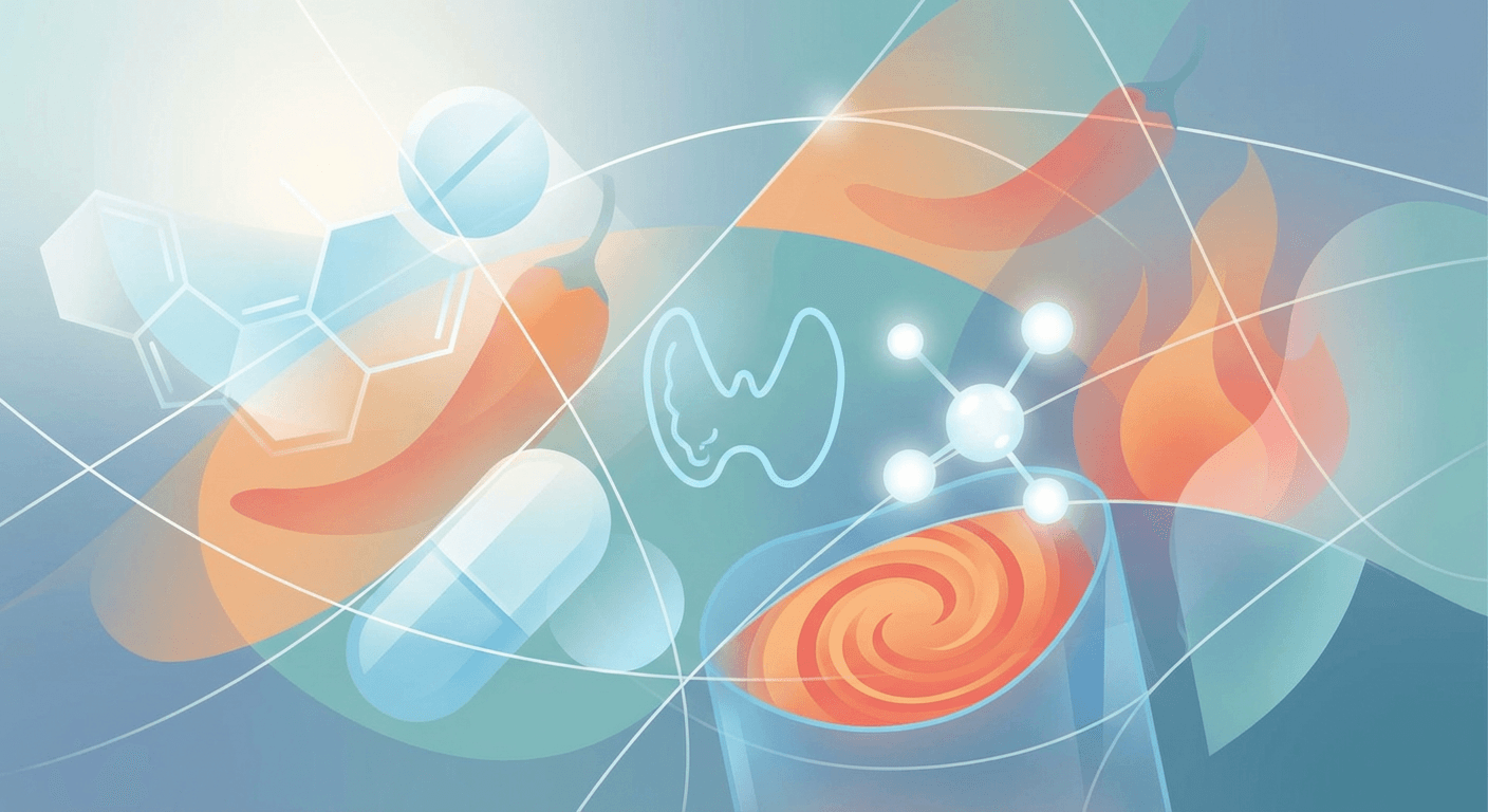 Medical illustration for ¿Es cierto que la comida picante interfiere con la absorción de la levotiroxina o reduce su eficacia? - Persly Health Information