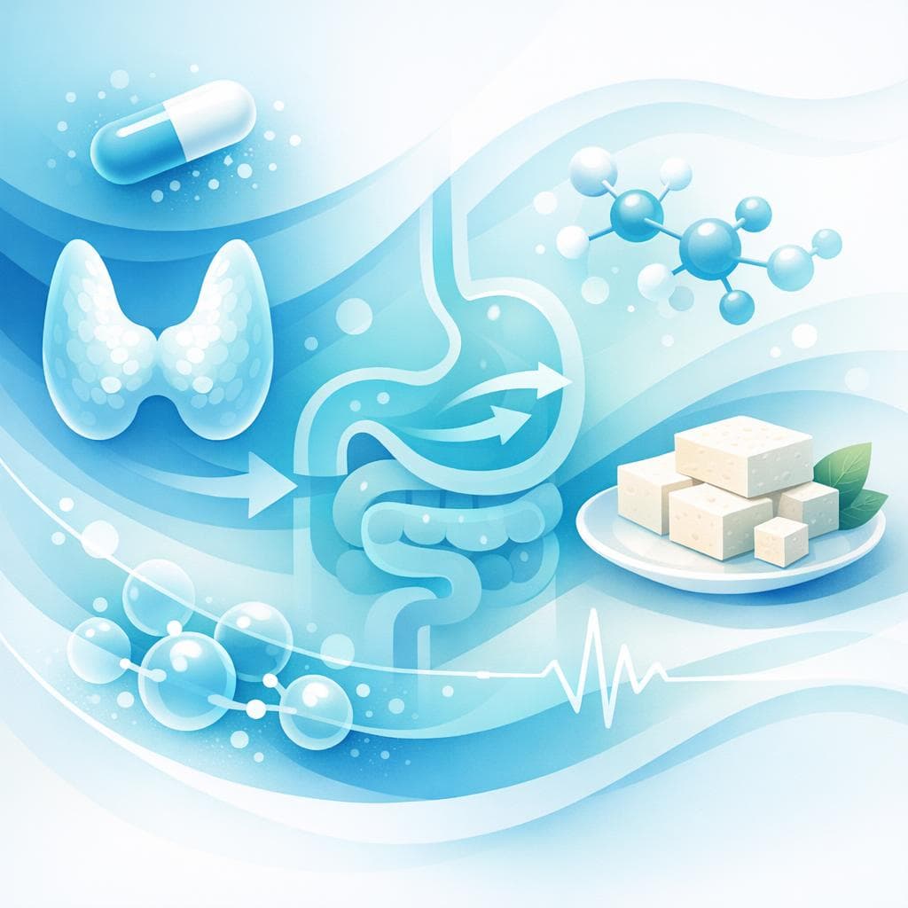 Medical illustration for Based on NIH | How long should I wait to eat tofu after taking levothyroxine to avoid reducing its absorption? - Persly Health Information