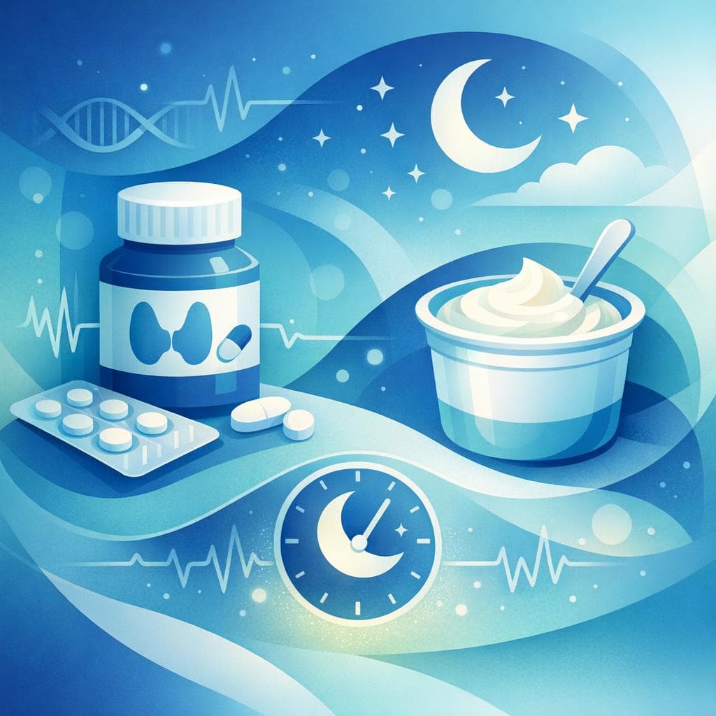 Medical illustration for Based on NIH | Is it okay to take levothyroxine at night if I eat yogurt before bed, or will the calcium interfere with absorption? - Persly Health Information