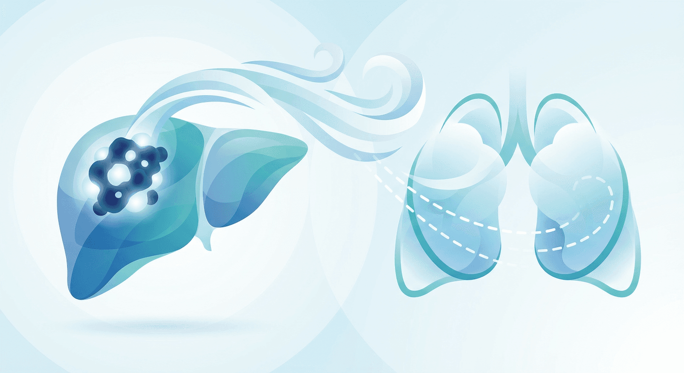 Medical illustration for Shortness of breath in liver cancer: causes & care - Persly Health Information