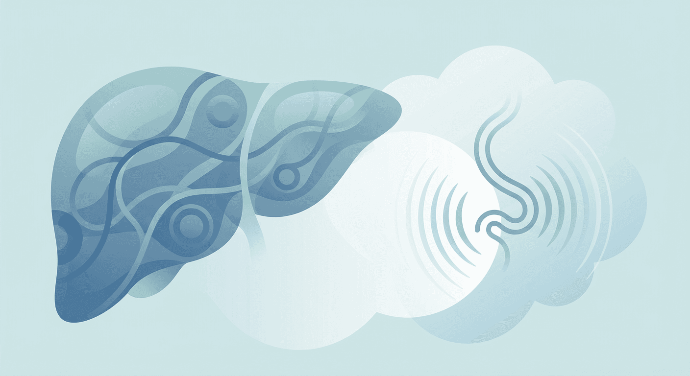 Medical illustration for PubMed 자료 기반 | 간경변증 환자에서 기침이 발생할 수 있다면 그 원인과 주의해야 할 동반 증상은 무엇인가요? - Persly Health Information