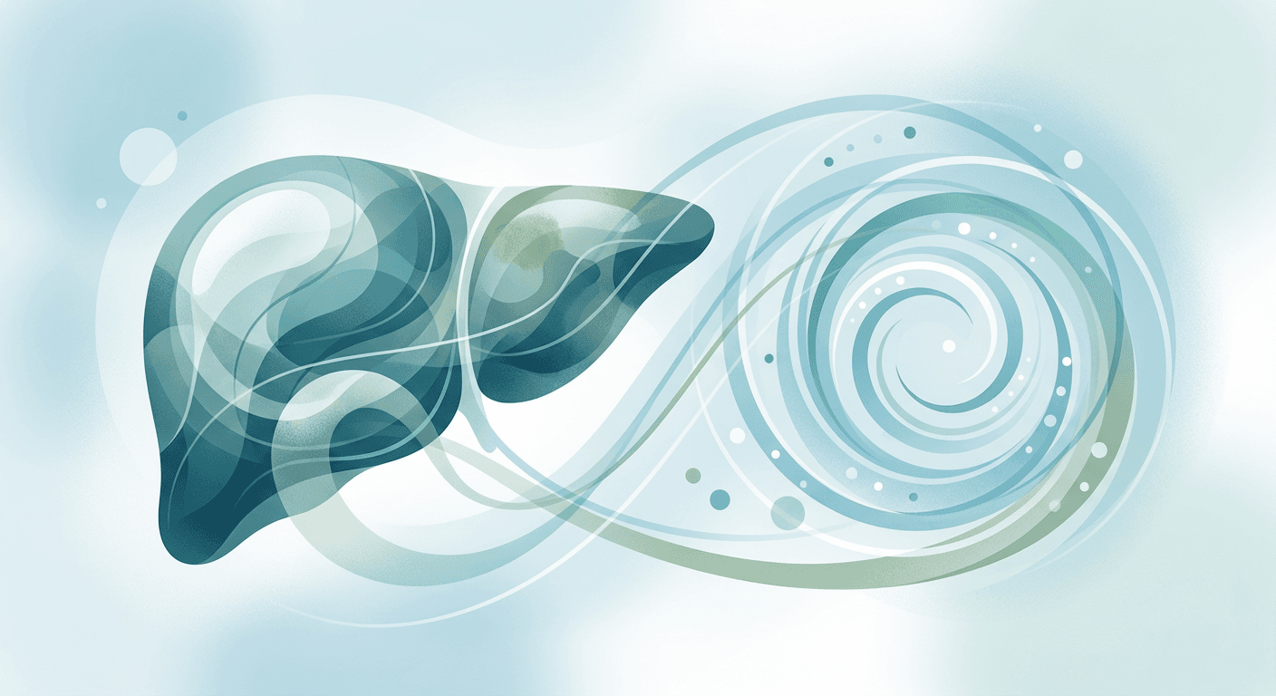 Medical illustration for PubMed 자료 기반 | 간경변증에서 어지러움이 나타나는 이유와 함께 동반되기 쉬운 증상은 무엇인가요? - Persly Health Information