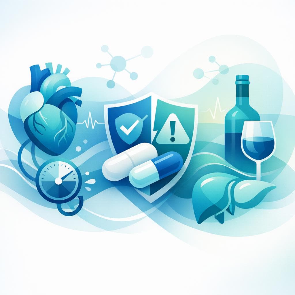 Medical illustration for Based on NIH | Is it safe to drink alcohol while taking losartan? - Persly Health Information