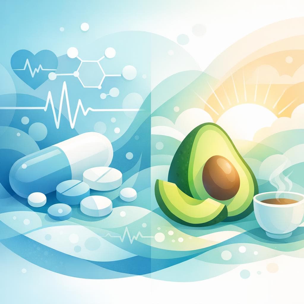 Medical illustration for 미국 NIH 자료 기반 | 로사르탄 복용 중인데 아침에 아보카도를 먹으면 칼륨 수치 상승이나 약물 상호작용 위험이 있나요? - Persly Health Information