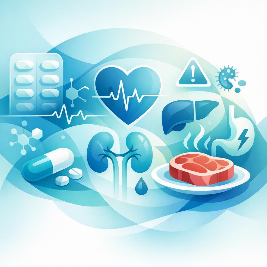 Medical illustration for Based on NIH | Is it true that eating beef while taking losartan increases the risk of side effects? - Persly Health Information
