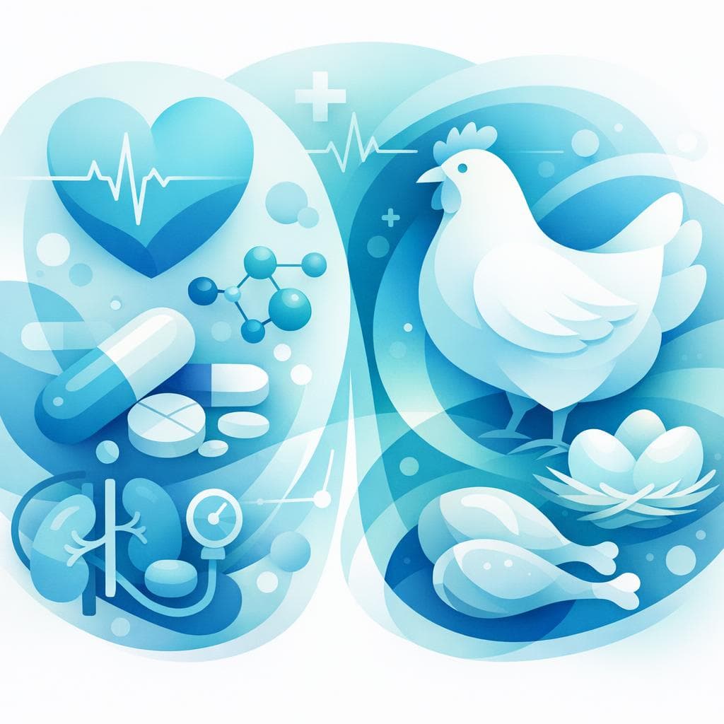 Medical illustration for Based on NIH | Can I eat chicken right before taking losartan, or will it affect the medication’s absorption or effectiveness? - Persly Health Information