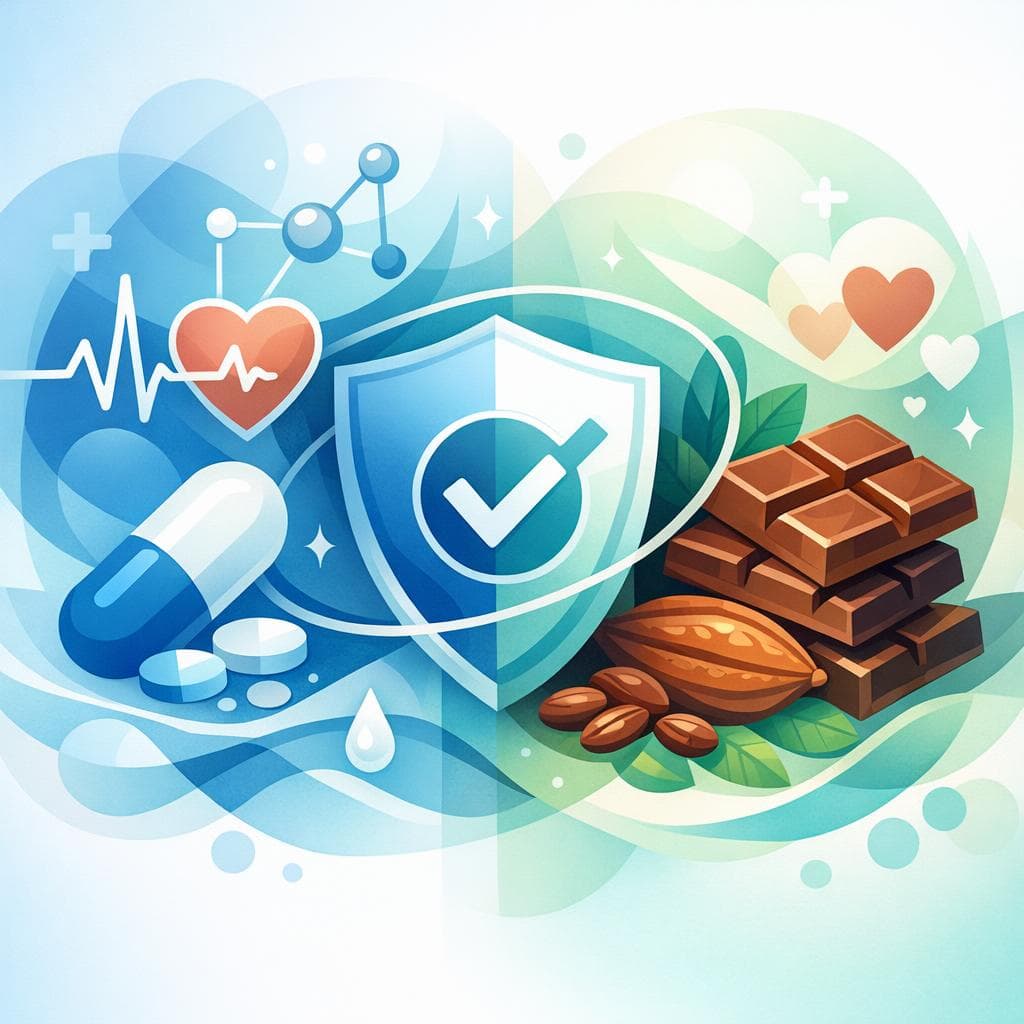 Medical illustration for 미국 NIH 자료 기반 | 로사르탄을 복용할 때 초콜릿을 먹어도 상호작용 위험 없이 안전한가요? - Persly Health Information
