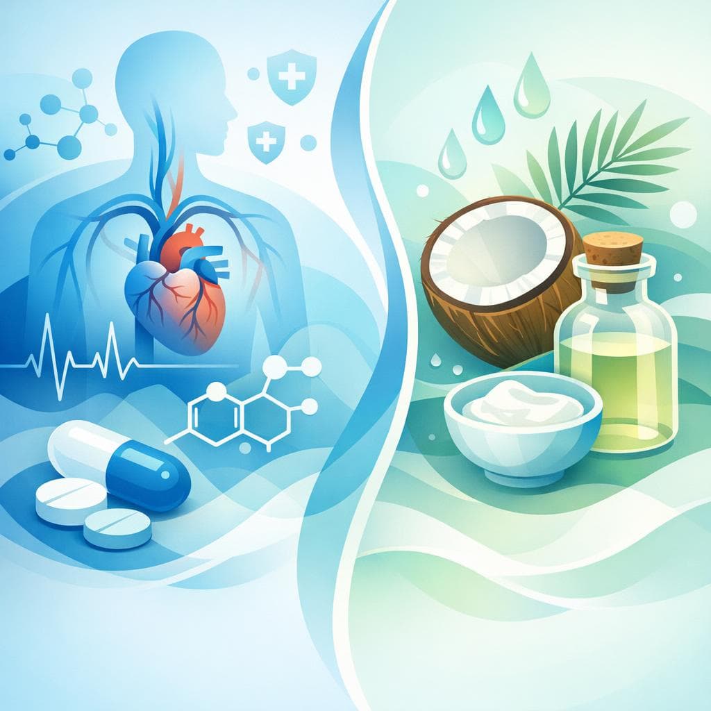 Medical illustration for Based on NIH | Is it safe to take losartan after consuming coconut oil, or does coconut oil before dosing affect its absorption or effectiveness? - Persly Health Information