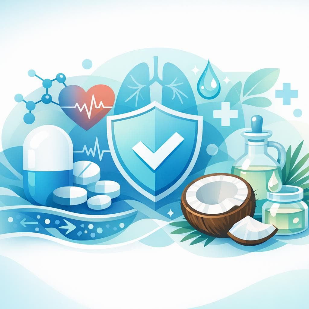 Medical illustration for 미국 NIH 자료 기반 | 로사르탄 복용 중 매일 코코넛 오일을 섭취해도 안전한지, 약효나 혈압 조절 및 칼륨 수치에 영향을 줄 상호작용이 있는지요? - Persly Health Information