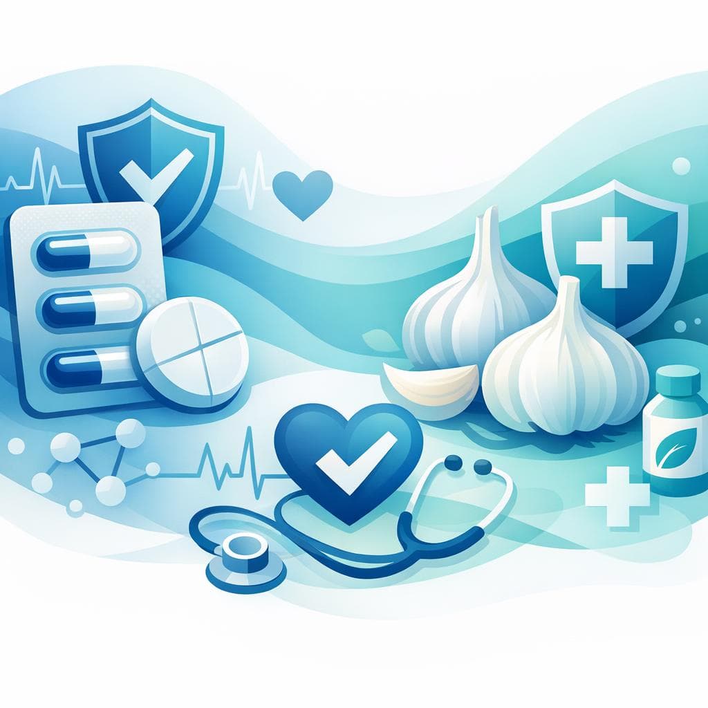 Medical illustration for Based on PubMed | Is it safe to eat garlic every day while taking losartan, or could garlic interact with losartan and increase the risk of side effects? - Persly Health Information