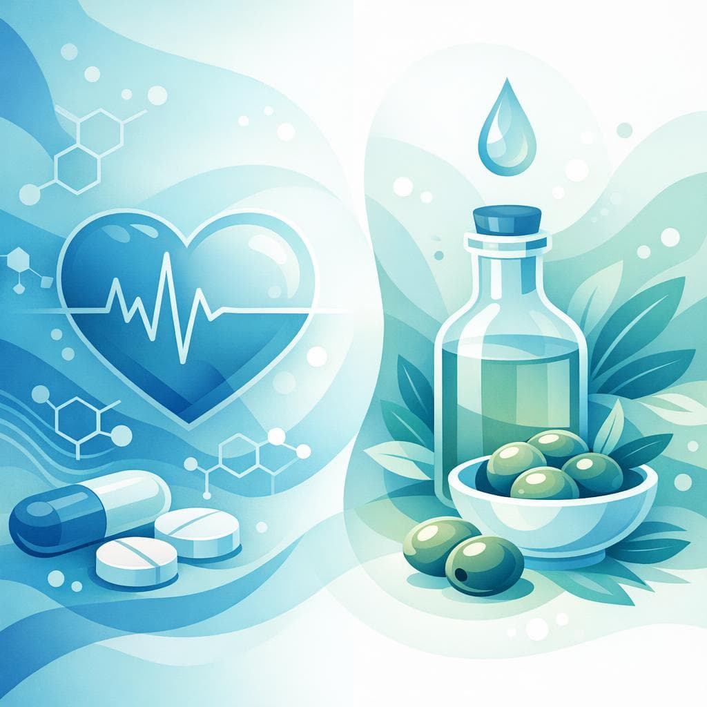 Medical illustration for Based on NIH | Is it true that taking a tablespoon of olive oil right before my losartan dose improves absorption or reduces side effects, or could it interfere with the medication’s effectiveness? - Persly Health Information