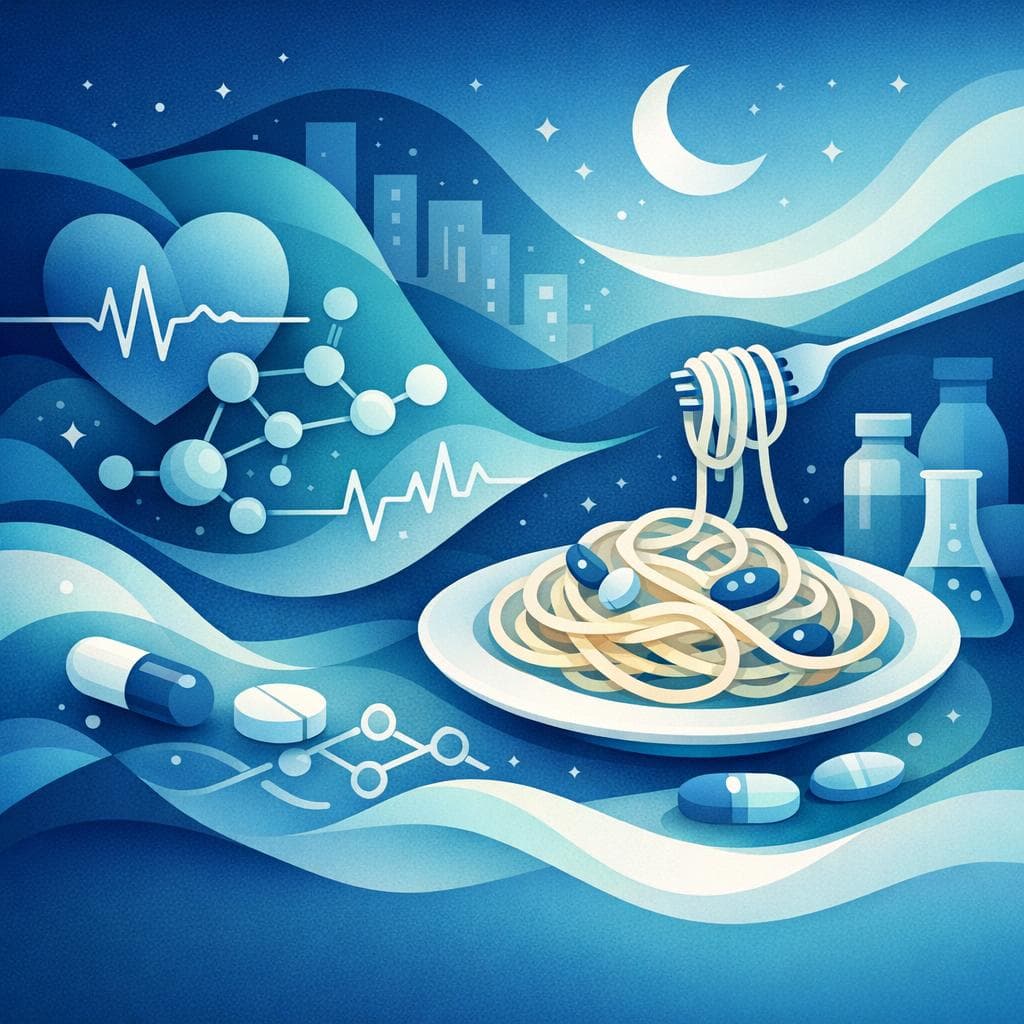 Medical illustration for Based on NIH | I heard you should avoid eating pasta at night if you take losartan; is there any evidence for this or any food interaction to worry about? - Persly Health Information