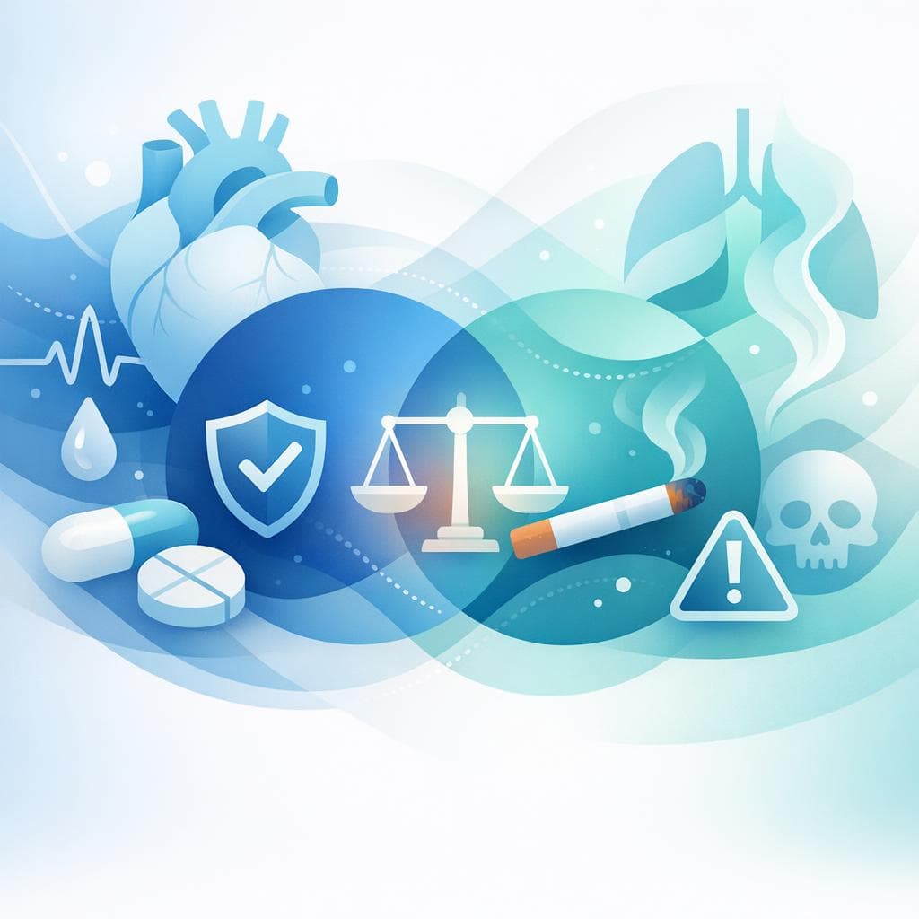 Medical illustration for Based on NIH | Is it safe to smoke cigarettes while taking losartan, and does smoking or nicotine use reduce its effectiveness or increase the risk of side effects? - Persly Health Information