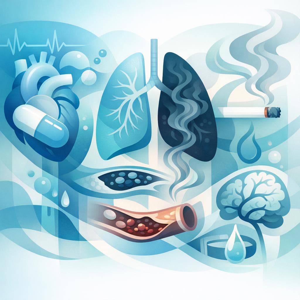 Medical illustration for 米国NIHの資料に基づく | ロサルタン服用中に喫煙すると副作用のリスクは高まりますか? - Persly Health Information