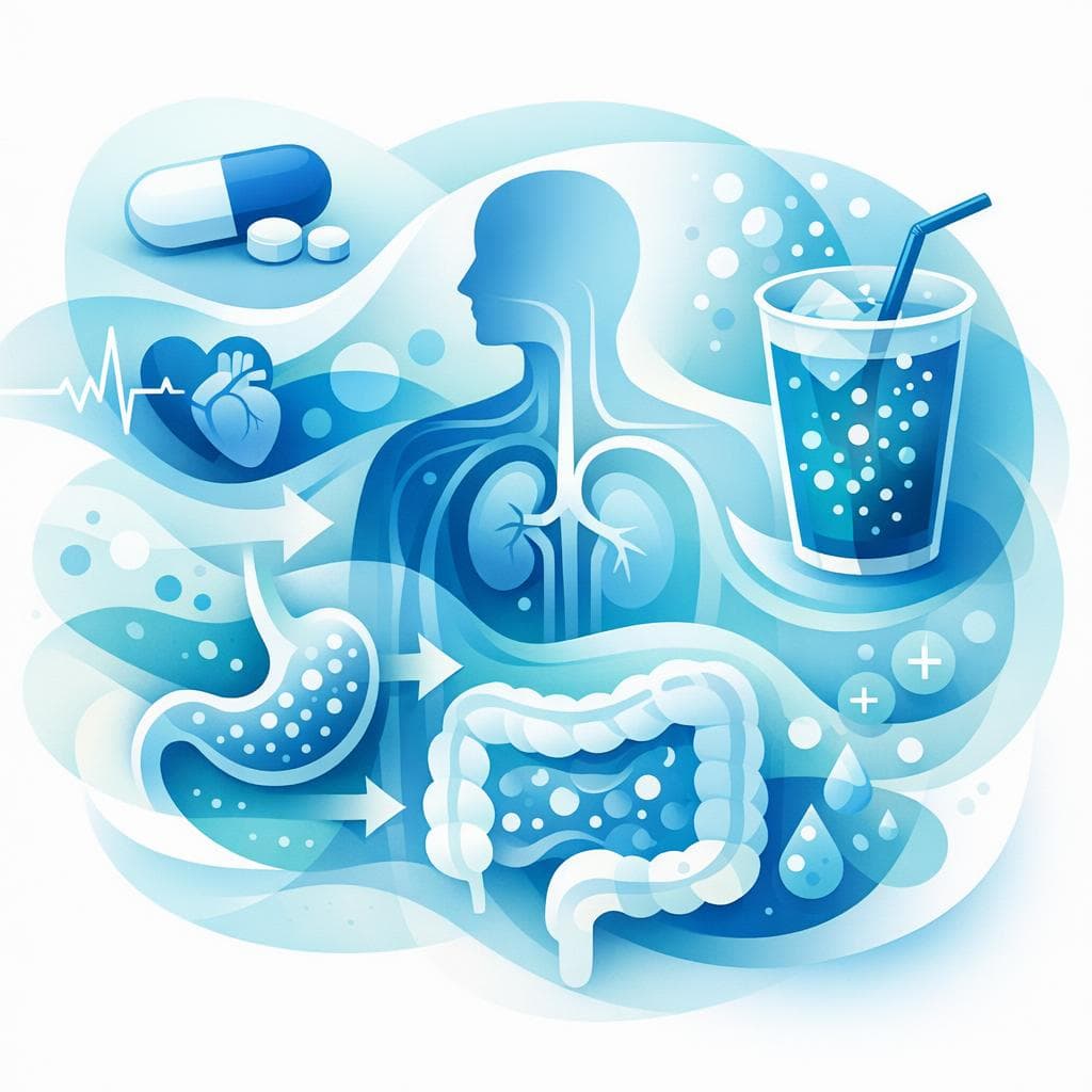 Medical illustration for 미국 NIH 자료 기반 | 로사르탄 복용 후 탄산음료를 마시면 약효나 부작용에 영향이 있나요? - Persly Health Information