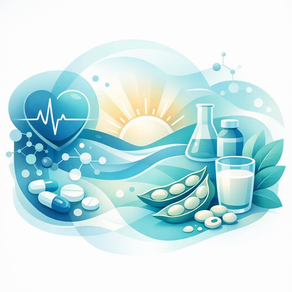 Medical illustration for 미국 NIH 자료 기반 | 아침에 두유를 마신 직후 로사르탄을 복용해도 약물 상호작용이나 흡수 저하 문제가 없나요? - Persly Health Information