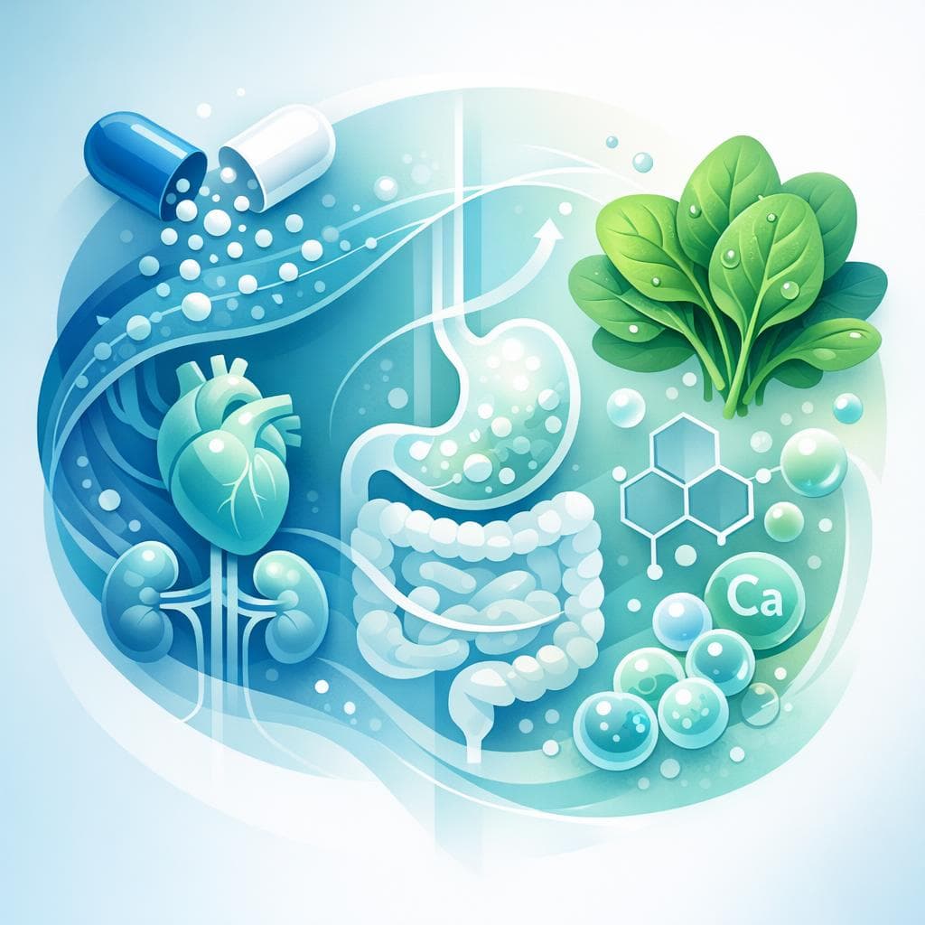 Medical illustration for Basado en NIH de EE.UU. | ¿Puedo comer espinacas después de tomar losartán, o existe algún riesgo de interacción? - Persly Health Information