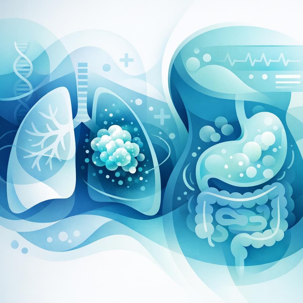 Medical illustration for ¿La hinchazón abdominal es común en el cáncer de pulmón? - Persly Health Information