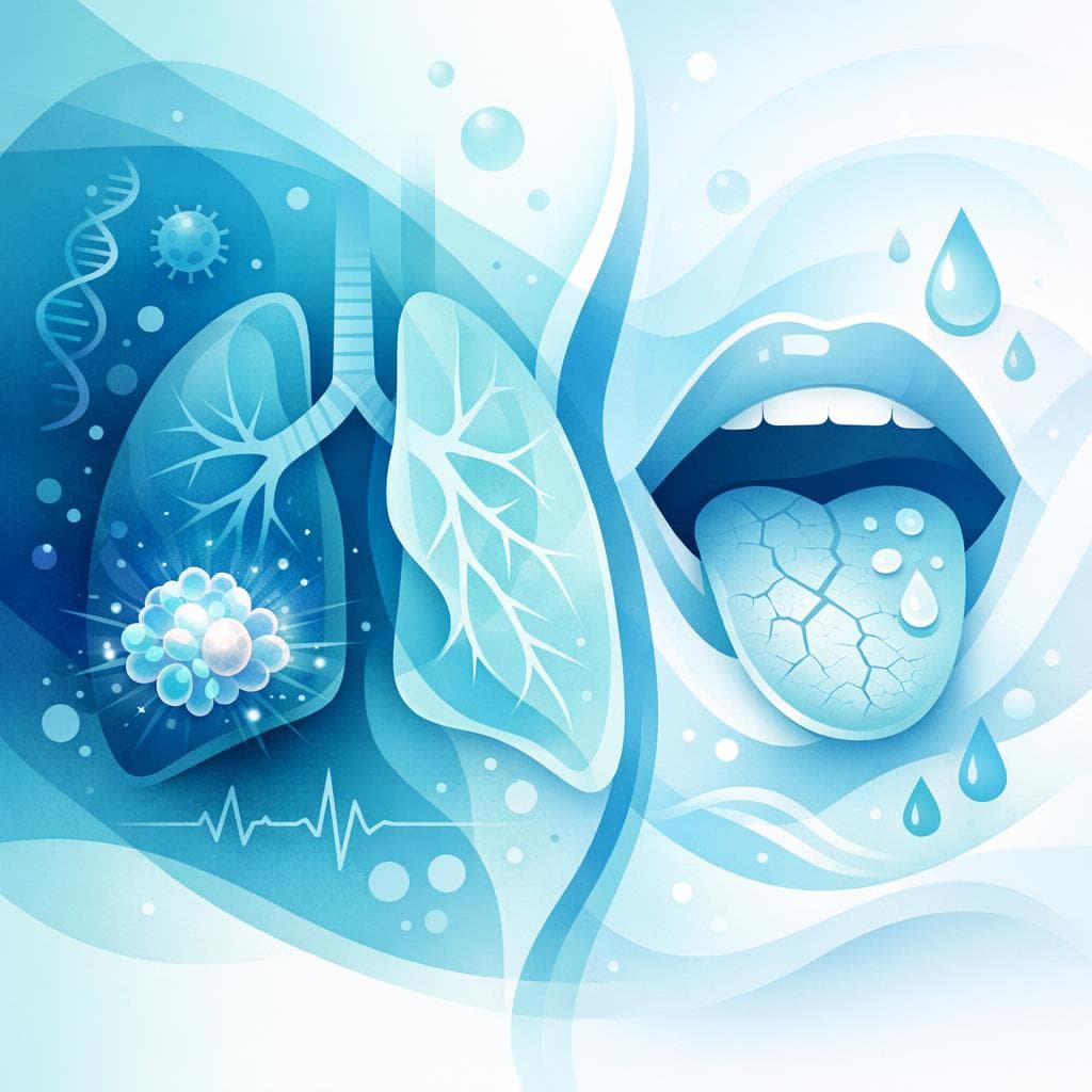 Medical illustration for Dry Mouth and Lung Cancer: Causes and Care - Persly Health Information