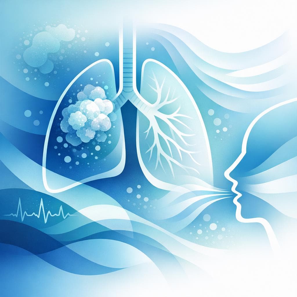 Medical illustration for Shortness of breath in lung cancer: causes and care - Persly Health Information