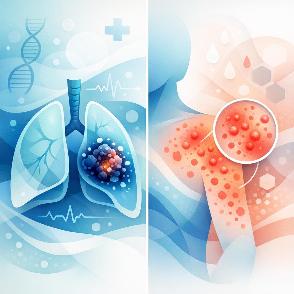 Medical illustration for Skin rash and lung cancer: causes and care - Persly Health Information