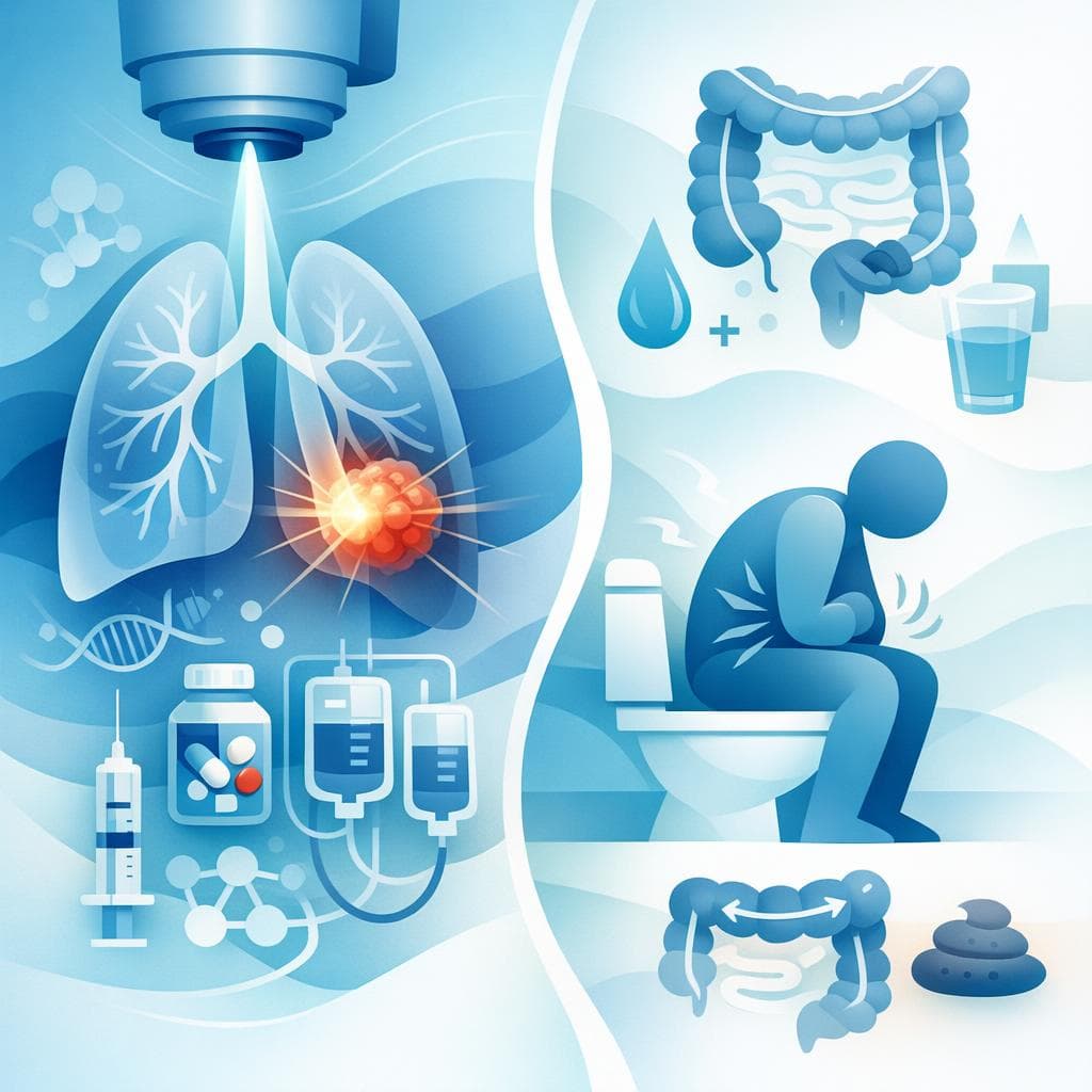 Medical illustration for Constipation in Lung Cancer Treatment: Causes & Management - Persly Health Information