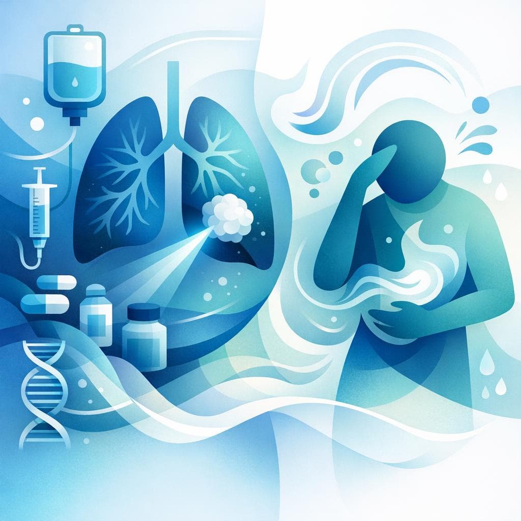 Medical illustration for 肺がん治療で吐き気はよくある?対処法まとめ - Persly Health Information