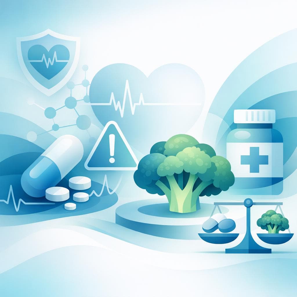 Medical illustration for Based on PubMed | Do I need to limit how much broccoli I eat while taking metoprolol, or adjust my dose because of it? - Persly Health Information