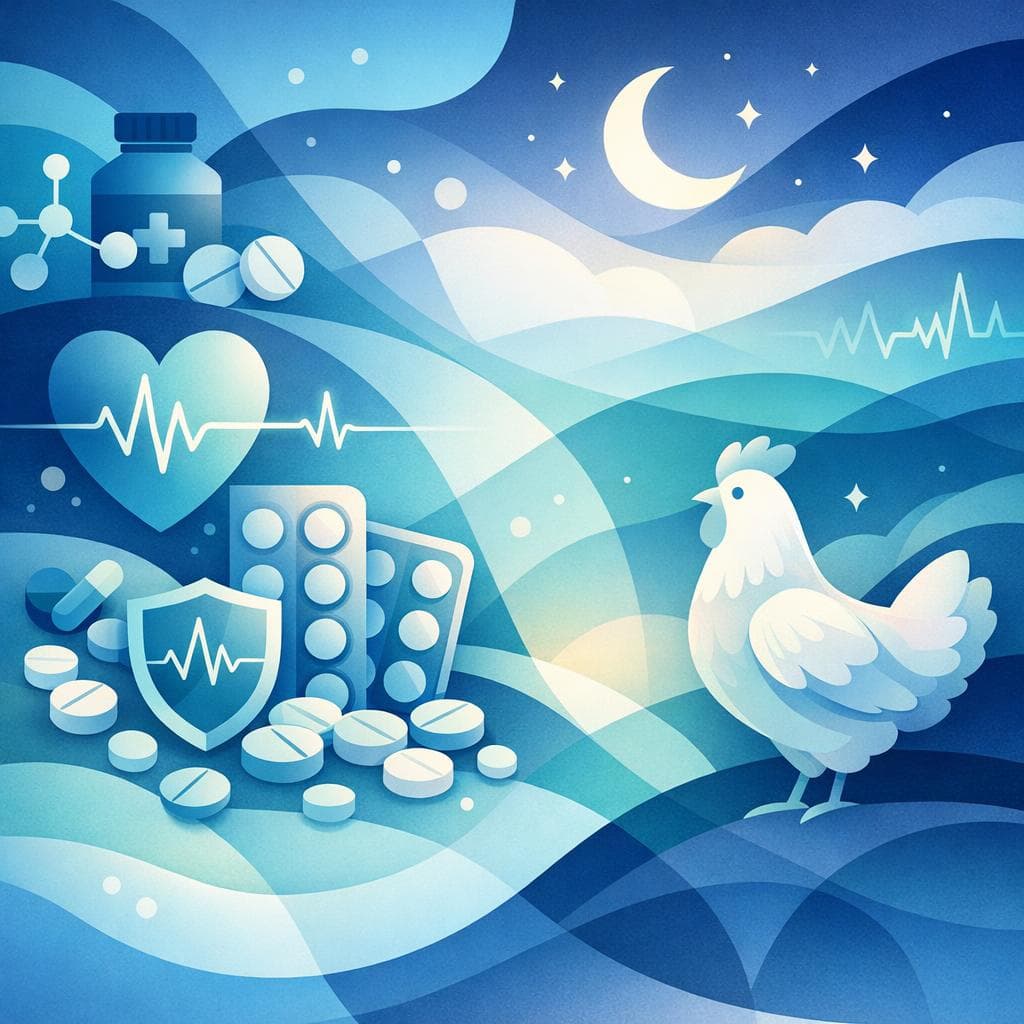 Medical illustration for Based on NIH | Is it true that eating chicken at night can interact with metoprolol or reduce its effectiveness? - Persly Health Information