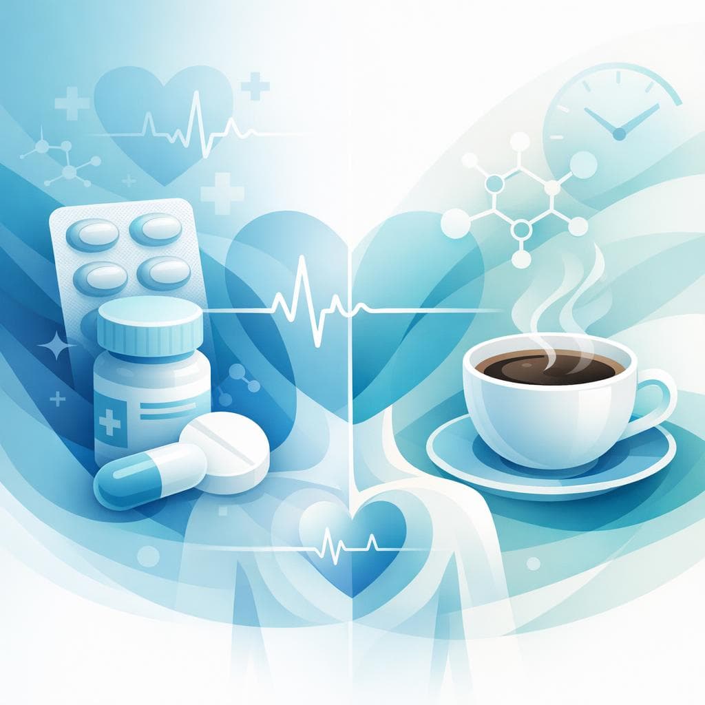 Medical illustration for Based on NIH | Is it okay to have coffee in the morning before taking metoprolol, or should I wait a certain amount of time to avoid interactions? - Persly Health Information