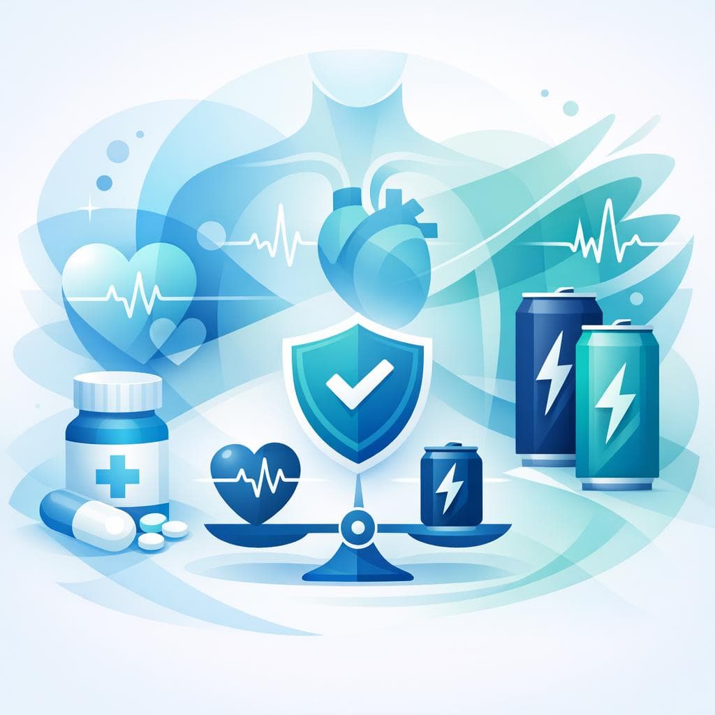 Medical illustration for Based on PubMed | Is it safe to drink energy drinks while taking metoprolol? - Persly Health Information