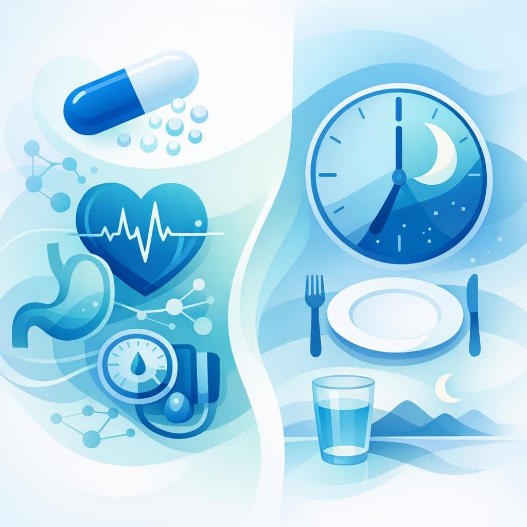 Medical illustration for Based on NIH | Do I need to fast after taking metoprolol, and if so, for how long? - Persly Health Information