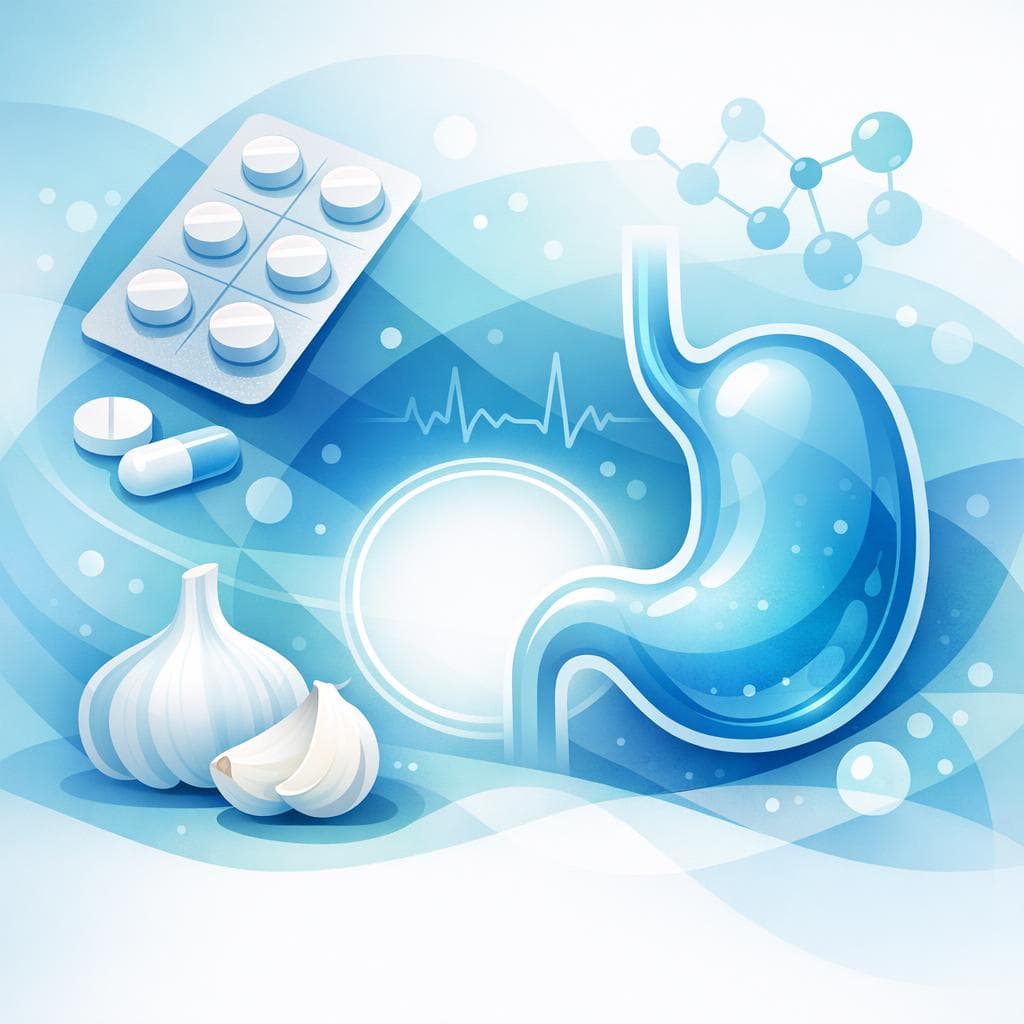 Medical illustration for Based on PubMed | Is it safe to take metoprolol with garlic supplements on an empty stomach, or could this combination affect its absorption or blood pressure control? - Persly Health Information