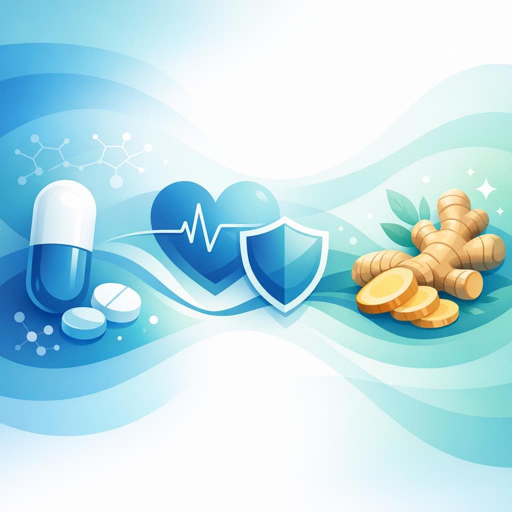 Medical illustration for Based on PubMed | Is it safe to take ginger (tea or supplements) while using metoprolol, and are there any known interactions that could affect blood pressure, heart rate, or side effects? - Persly Health Information