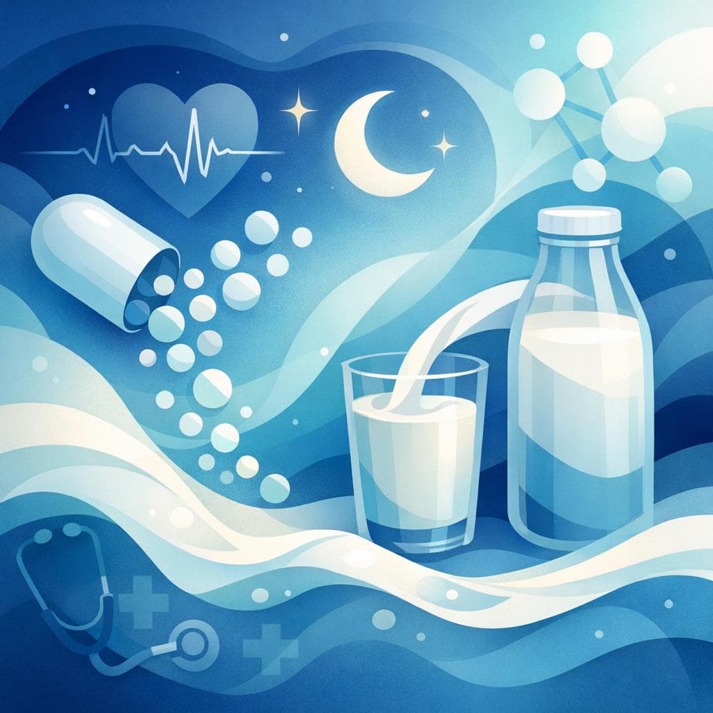 Medical illustration for Based on PubMed | Is it safe to take metoprolol at night with milk, and does drinking milk interfere with its absorption or effectiveness? - Persly Health Information