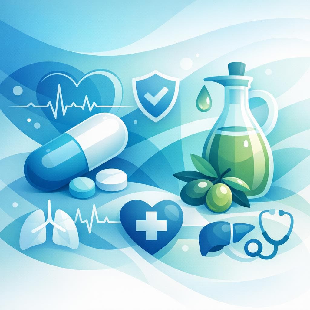 Medical illustration for PubMed 자료 기반 | 메토프로롤을 복용 중인데 올리브 오일을 매일 섭취해도 안전한가요, 약물과 상호작용하거나 혈압·심박수에 영향을 줄 가능성이 있나요? - Persly Health Information