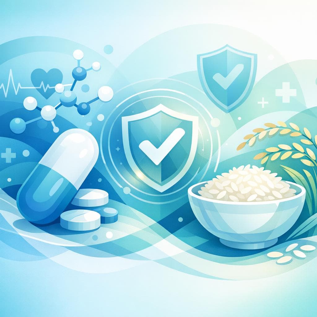 Medical illustration for 미국 NIH 자료 기반 | 메토프로롤을 복용할 때 밥(쌀)과 함께 먹어도 상호작용 없이 안전한가요? - Persly Health Information