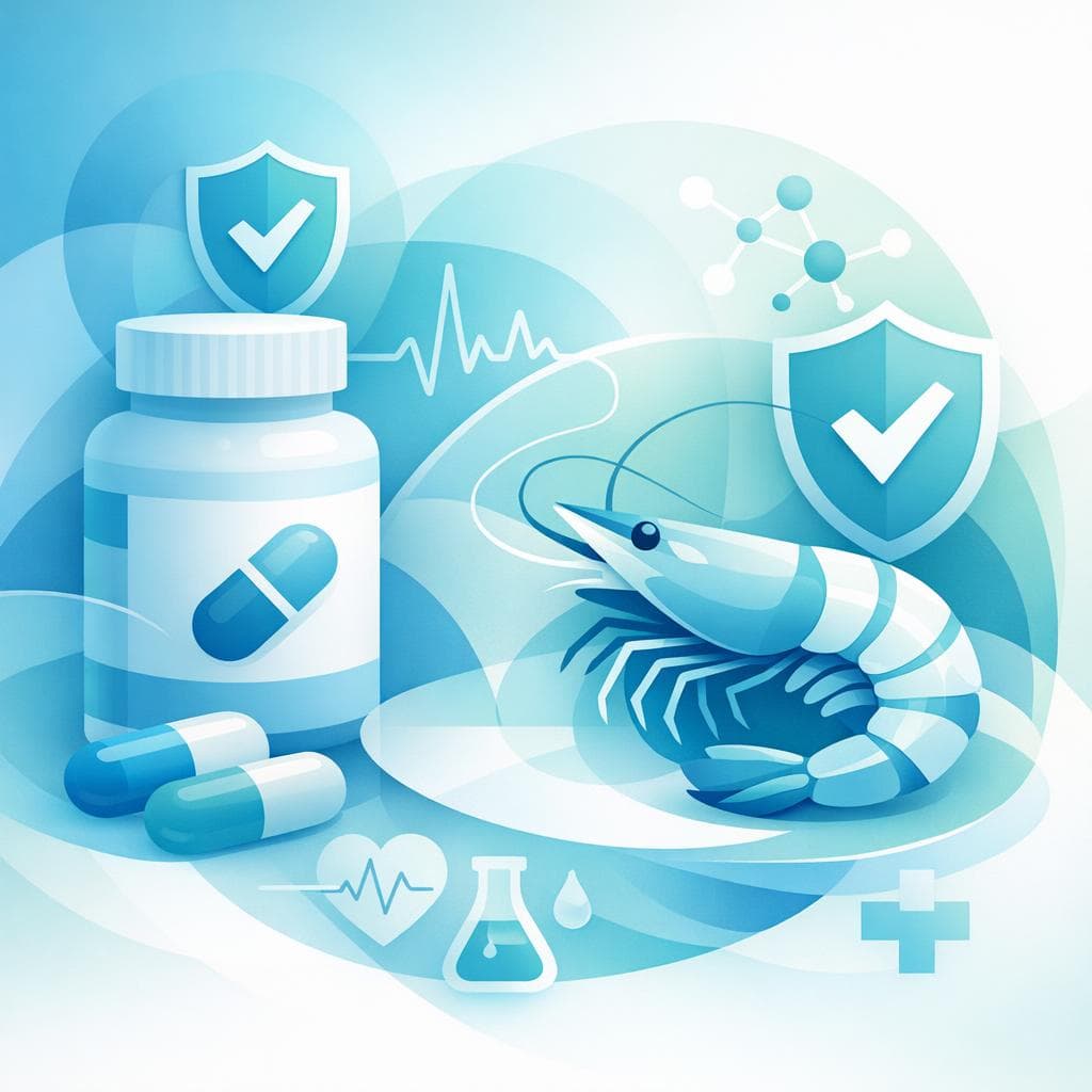 Medical illustration for Based on NIH | Is it safe to eat shrimp while taking metoprolol, or could this medication interact with shrimp or worsen a shellfish allergy reaction? - Persly Health Information