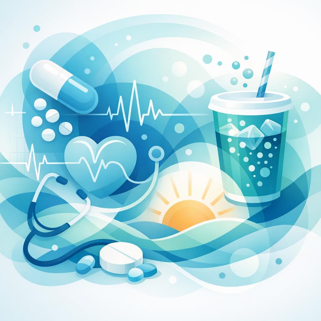 Medical illustration for PubMed 자료 기반 | 메토프로롤을 복용 중인데 아침에 콜라 같은 탄산음료(소다)를 마셔도 되나요? - Persly Health Information