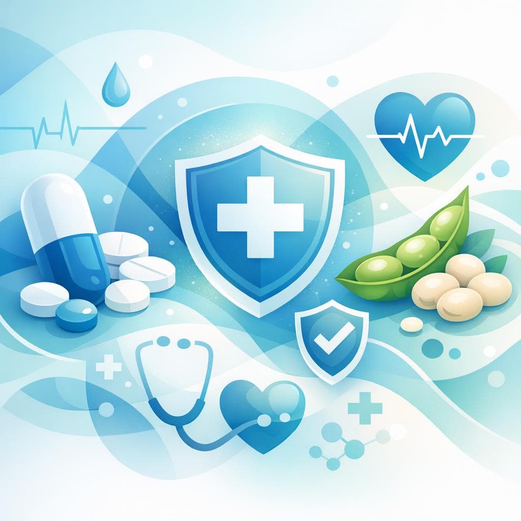 Medical illustration for PubMed 자료 기반 | 메토프로롤을 복용 중인데 매일 콩(대두) 식품이나 소이 프로틴을 섭취해도 상호작용 없이 안전한가요? - Persly Health Information