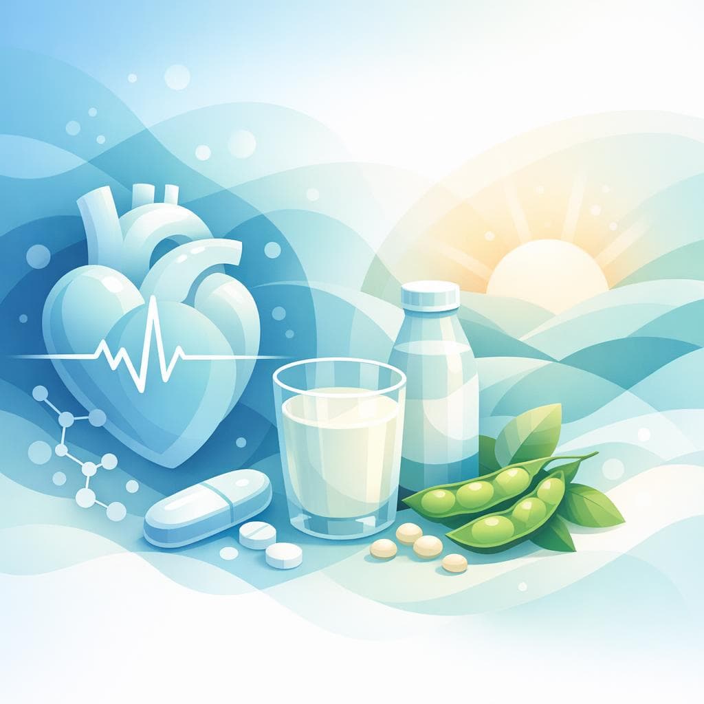 Medical illustration for PubMed 자료 기반 | 메토프로롤을 아침에 복용할 때 두유나 콩 제품과 함께 섭취해도 상호작용이나 약물 흡수 저하 문제가 없나요? - Persly Health Information