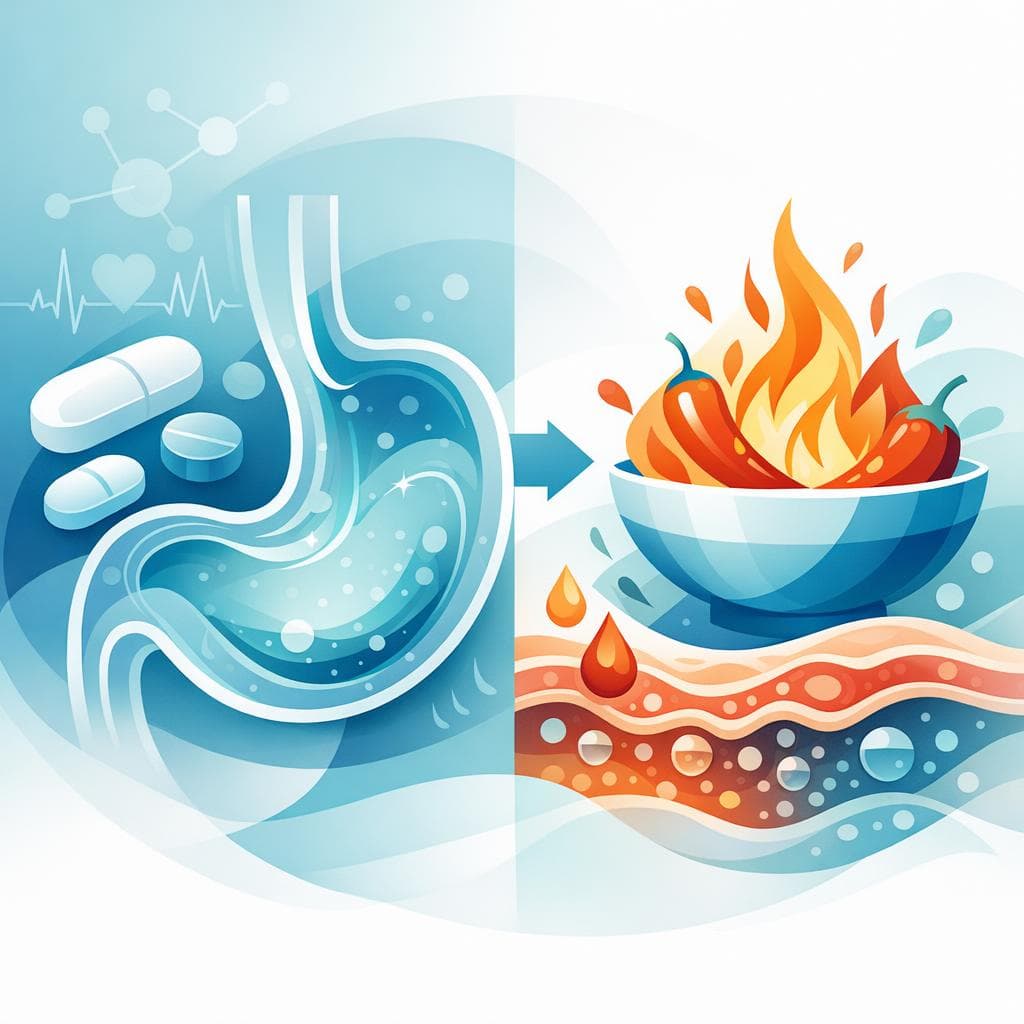 Medical illustration for Based on NIH | Is it true that metoprolol should not be taken on an empty stomach and that spicy foods should be avoided because they reduce its effectiveness? - Persly Health Information