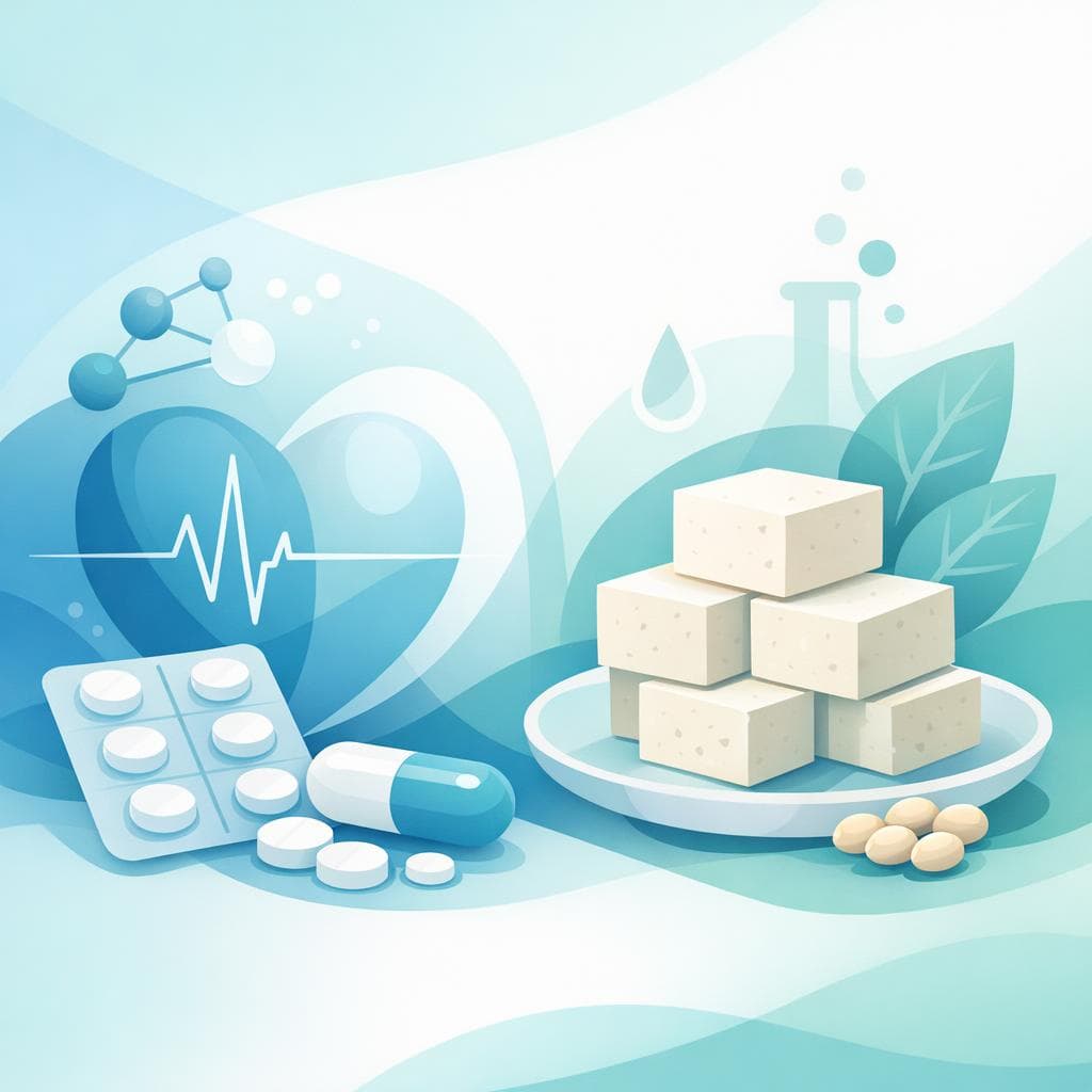 Medical illustration for Based on PubMed | Can I eat tofu right before taking metoprolol, or could it affect how well the medication is absorbed or works? - Persly Health Information