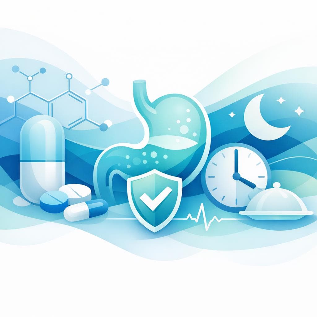 Medical illustration for 미국 NIH 자료 기반 | 나프록센을 단식 중에 복용해도 안전한가요? 공복 복용이 위장관 부작용이나 항응고제 등 다른 약물과의 상호작용 위험을 높일 수 있는지 확인하고 싶습니다. - Persly Health Information