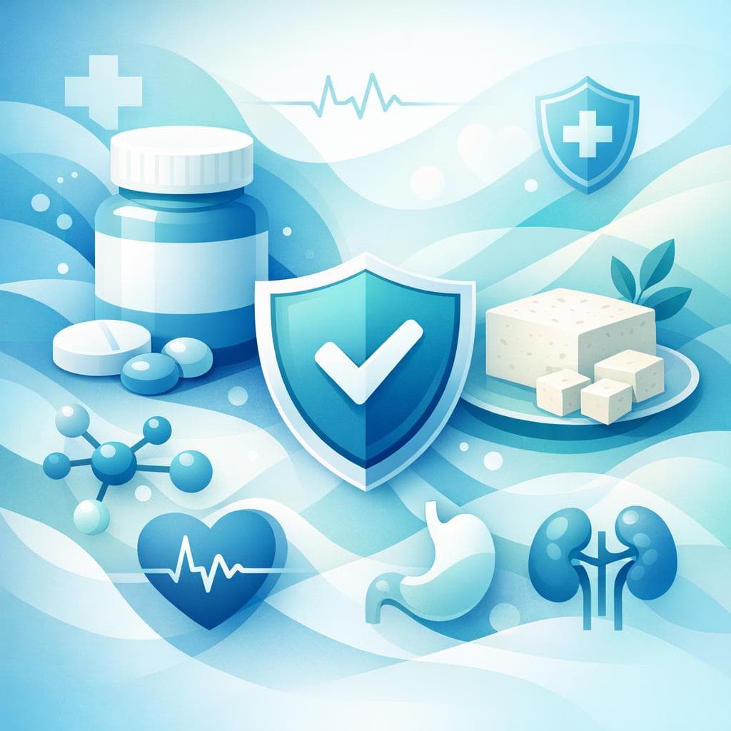 Medical illustration for 미국 NIH 자료 기반 | 나프록센을 복용하는 동안 두부를 매일 먹어도 안전한가요? - Persly Health Information