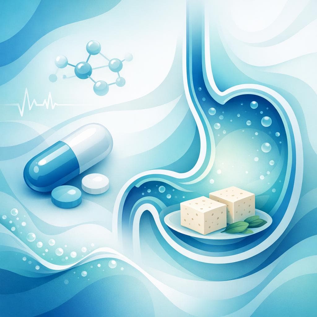 Medical illustration for 미국 NIH 자료 기반 | 나프록센을 빈속에 복용해도 되는지와 두부와 함께 먹어도 상호작용이나 흡수 문제는 없는지 궁금합니다. - Persly Health Information