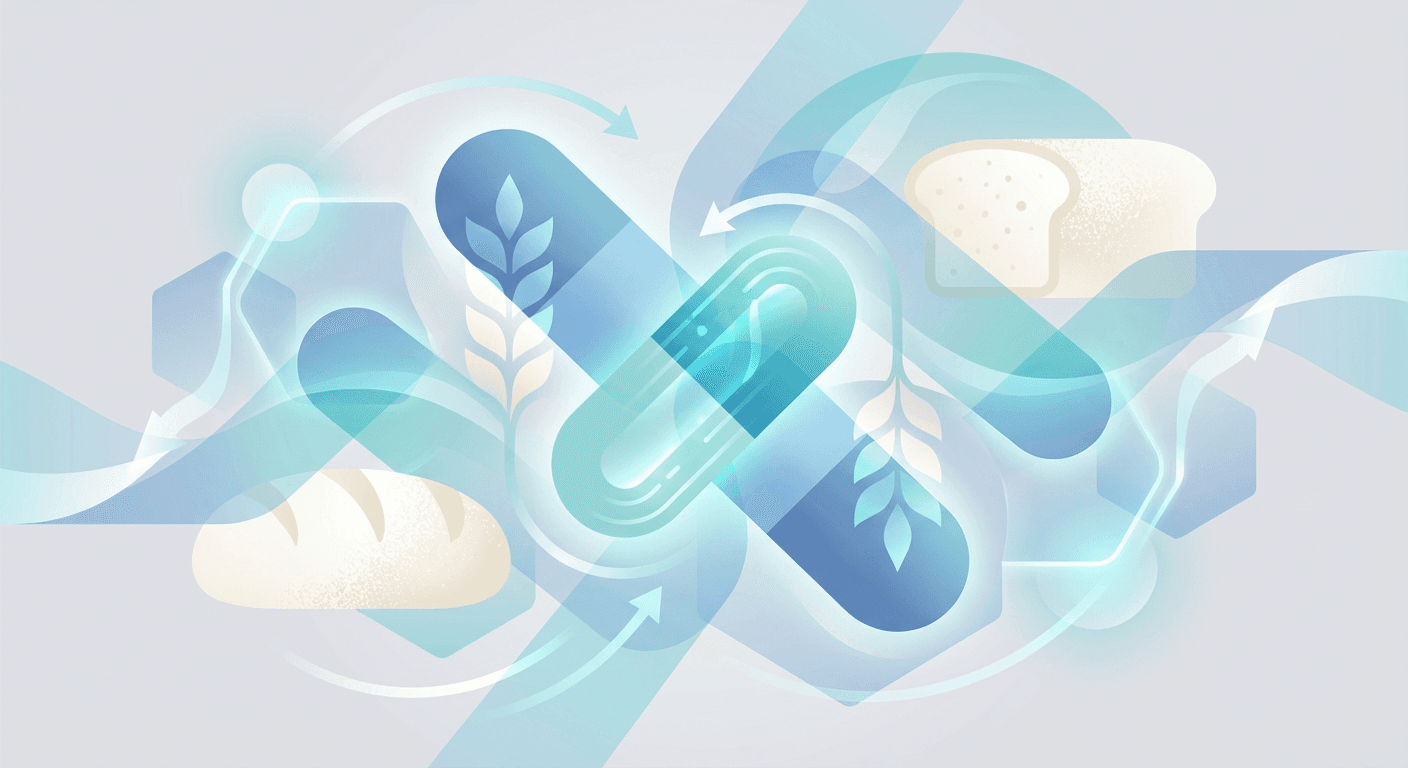 Medical illustration for オメプラゾールはパンと一緒に服用しても効果に影響はありませんか? - Persly Health Information