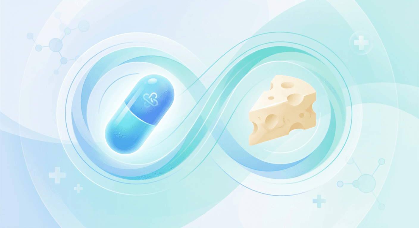 Medical illustration for Can I eat cheese while taking omeprazole, or does it affect the medication’s effectiveness? - Persly Health Information