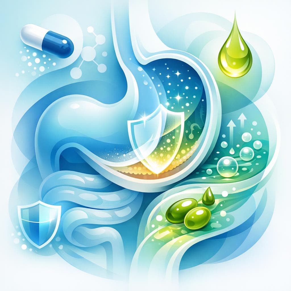 Medical illustration for Based on NIH | Is it safe to consume olive oil immediately after taking omeprazole, or could it interfere with the medication’s absorption or effectiveness? - Persly Health Information