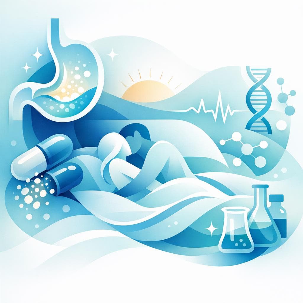 Medical illustration for 미국 NIH 자료 기반 | 오메프라졸을 아침 공복에 복용해야 할 때, 아침에 성관계를 가지면 약물 흡수나 효과에 영향이 있으니 복용 시간을 성관계 전후로 조정해야 하나요? - Persly Health Information